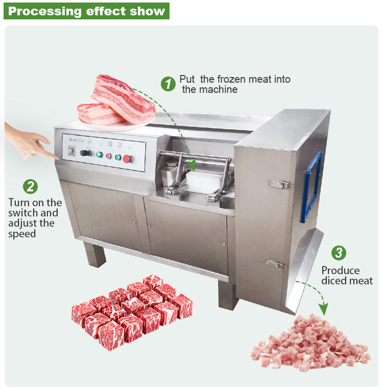 New Design Fresh Processing Automatic Frozen Meat Cutting Beef Chicken Breast Cube Dicer Machine With Great Price