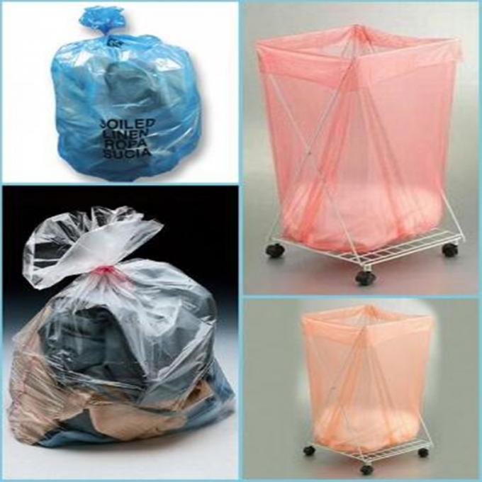 Custom Made Water Soluble Laundry Bags , PVA Plastic Medical Laundry Bags
