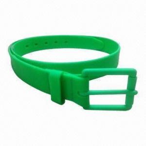 China Silicone gel belt with plastic buckle, neon color on sale 