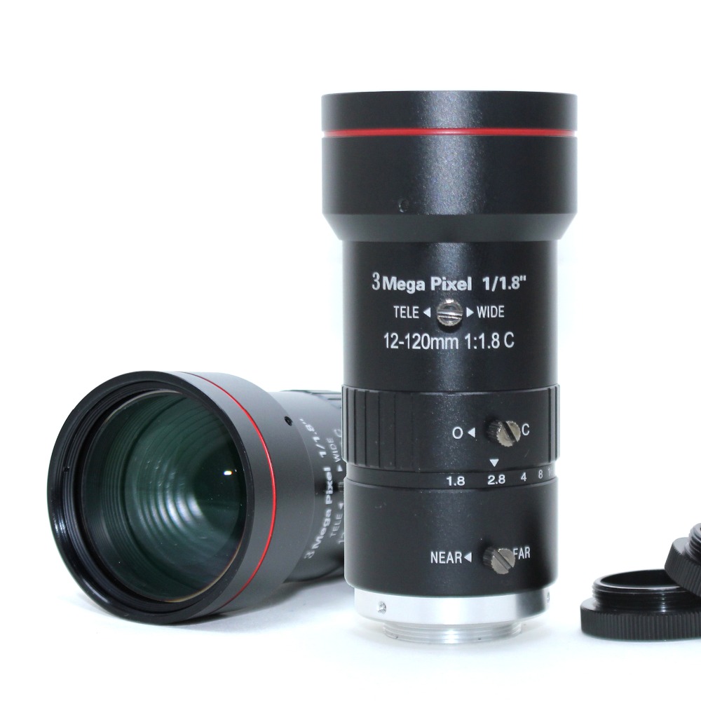 Machine vision long focus 12-120mm industrial lens 1 / 1.8 Inch High Definition FA zoom low distortion C-Port lens