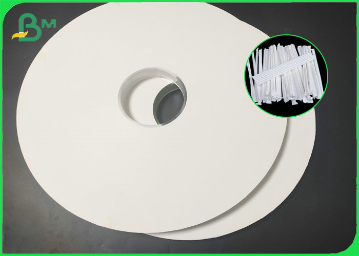 Degradable FDA Approved 24gsm 28gsm White Kraft Paper Roll For Packing Straws 