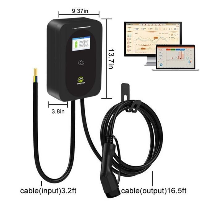 16/32A IEC 62196-2 1/3 Phase Wallbox EV Charging Station 22KW/11KW/7KW Type 2 5M Cable With OCPP 1.6/WIFI/4G/LAN/RFID 2