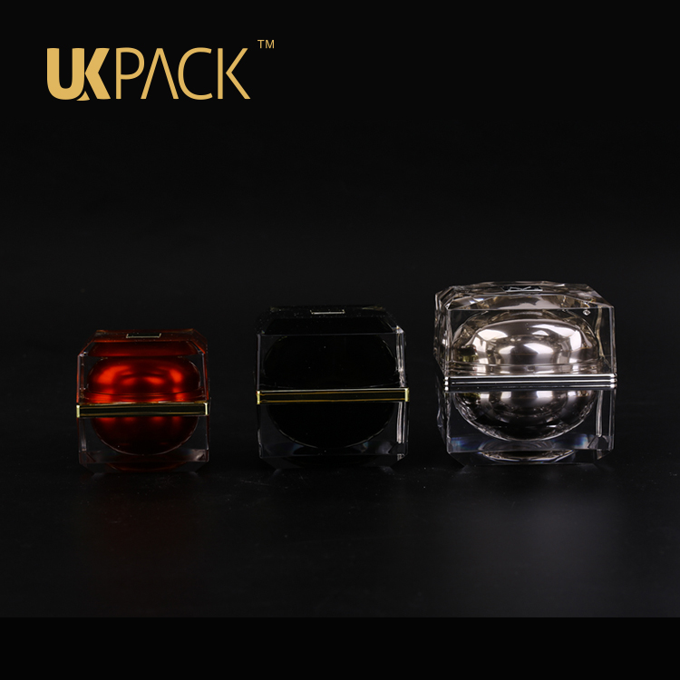 UKPACK 15ml 30ml 50ml double-wall design Square cream custom ceramic jar