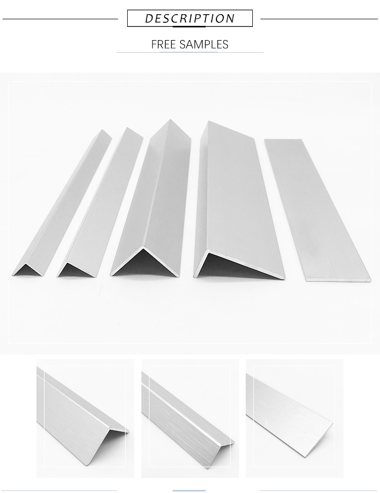 Metal Protector Corner Guard 90 Degree Edge Shape Thin Light Profile L Anodized Silver Extruded Aluminum Angles