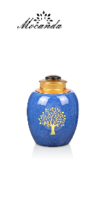 Blue tree of life urn