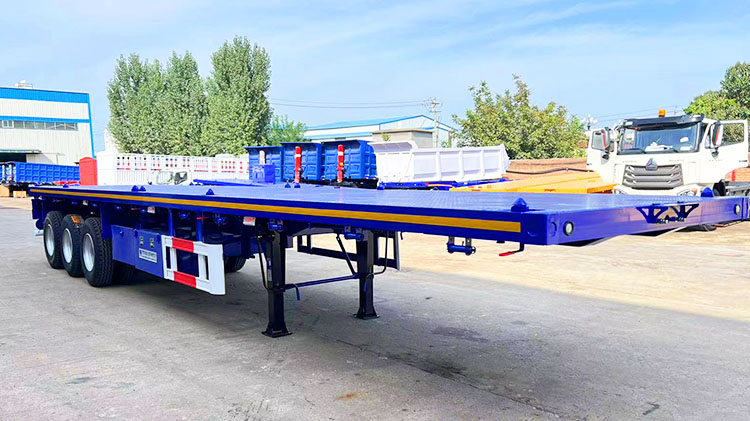 Triaxle Trailer | 3 Axle 40 Ft Flatbed Semi Trailer Container Carrier Transport for Sale