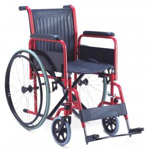 China Self Propelled Manual Wheelchair Lightweight Folding Footrest Powder Coating on sale 