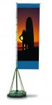 Telescopic Flag Pole Advertising Banner Stands Single / Double / Three Layers Flag