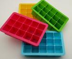 15 Cavity Saqure Silicone Ice Cube Tray 17.8*11.5*3.8CM For Baby