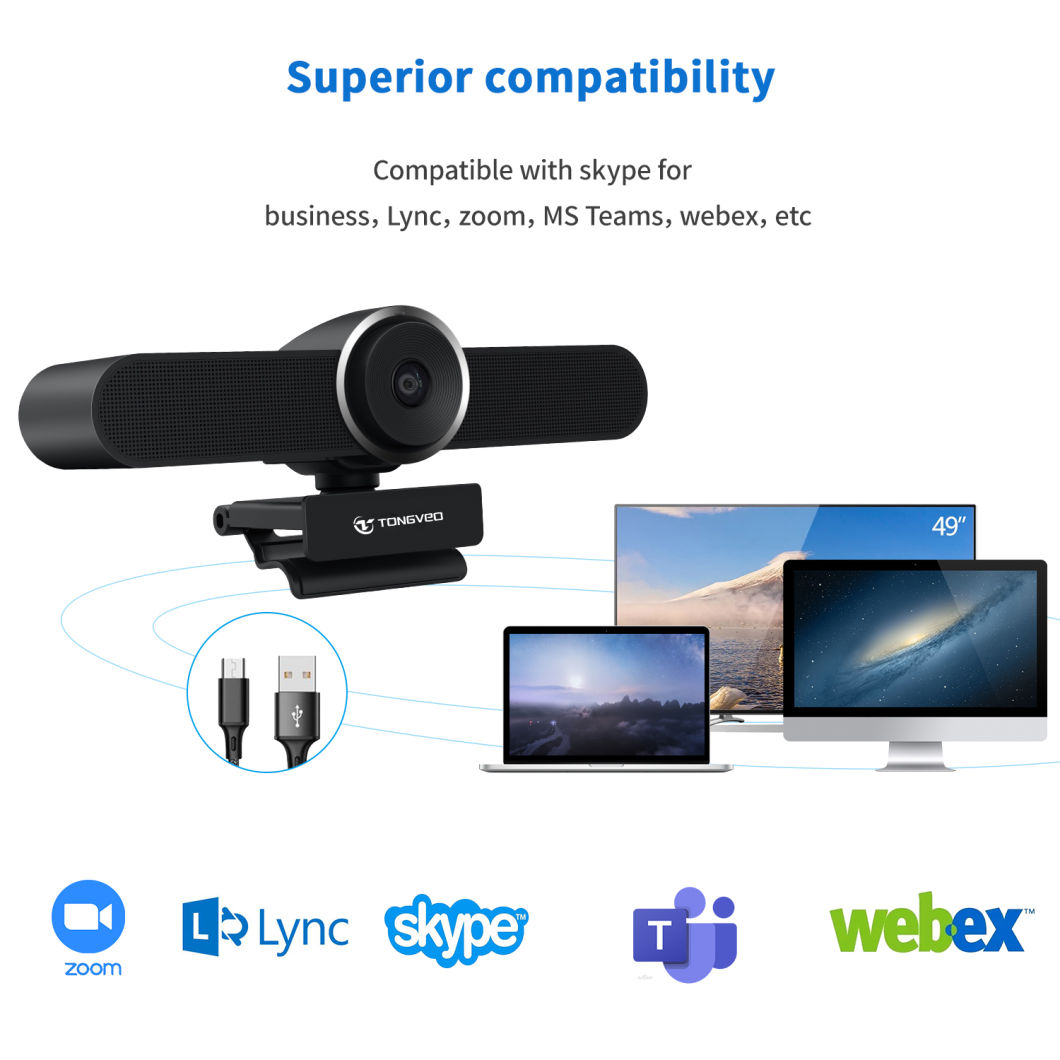 Affordable All-in-One 3-Meter Voice Pick-up Video Conference Camera with Speakers