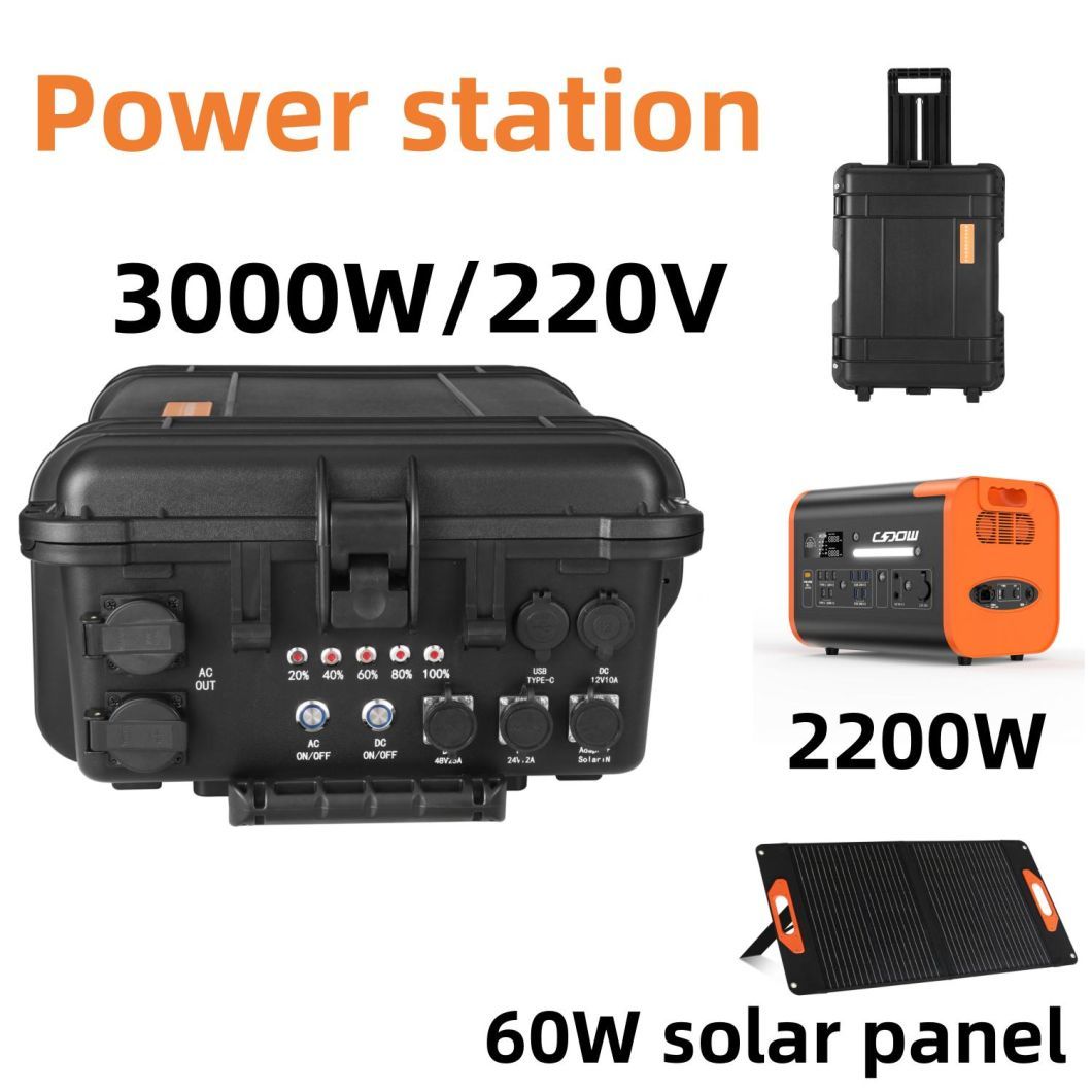 3000W LiFePO4 Mobile Power Station Outdoor Camping Emergency Generator Portable Balcony Household Energy Storage Power Station