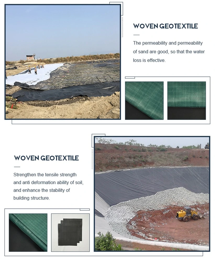 Certified Woven Fabric Stabilization PP Woven Geotextile for Soil Reinforcement
