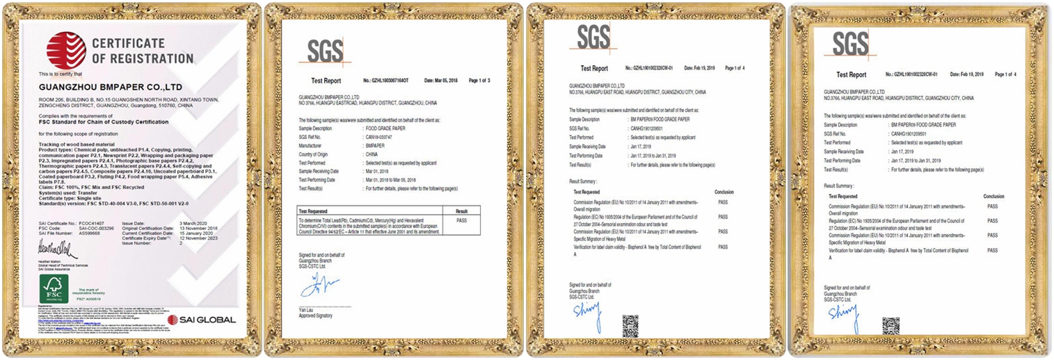 brown kraft packing paper certificate