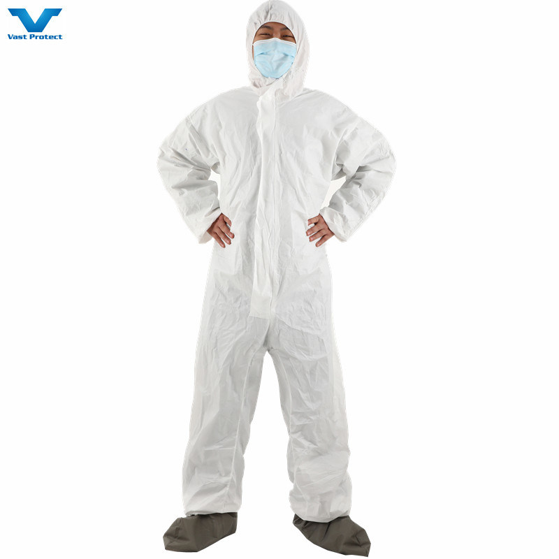 Cat 3 Type 56 Waterproof Breathable Disposable Microporous White Overall