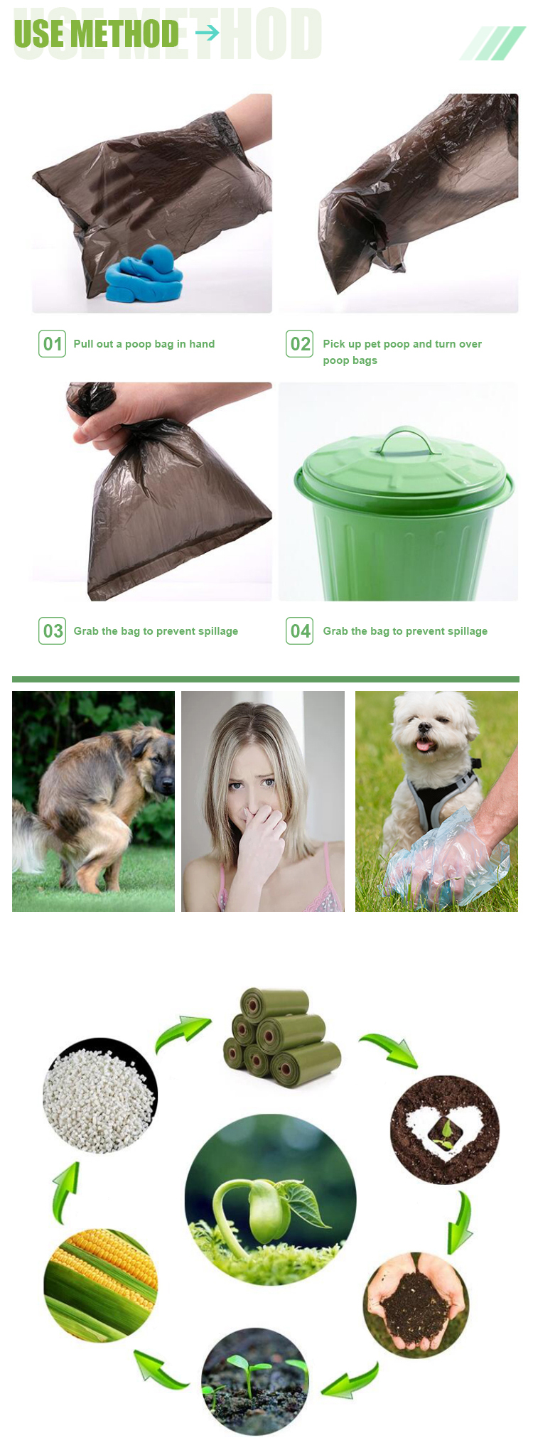 Eco-Friendly 100% Biodegradable Dog Pet Waste Poop Bags