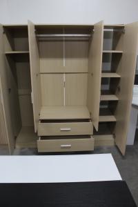 Eco Friendly Wood Clothes Storage Cabinets Gray High Gloss