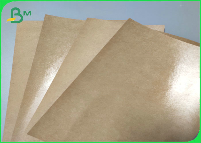 Waterproof Greaseproof EU Approved Poly Coated Brown Craft Paper For Packing Fried Food