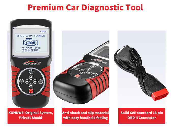 Universal Can And Obd2 Professional Scan Tool Kw820 Multi - Languages