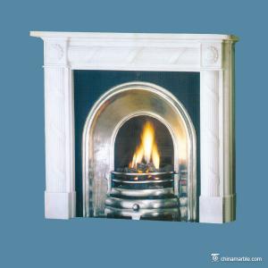 China China marble White / Gray Marble Fireplace Surround , Durable Marble Tile Fireplace Hearth on sale 