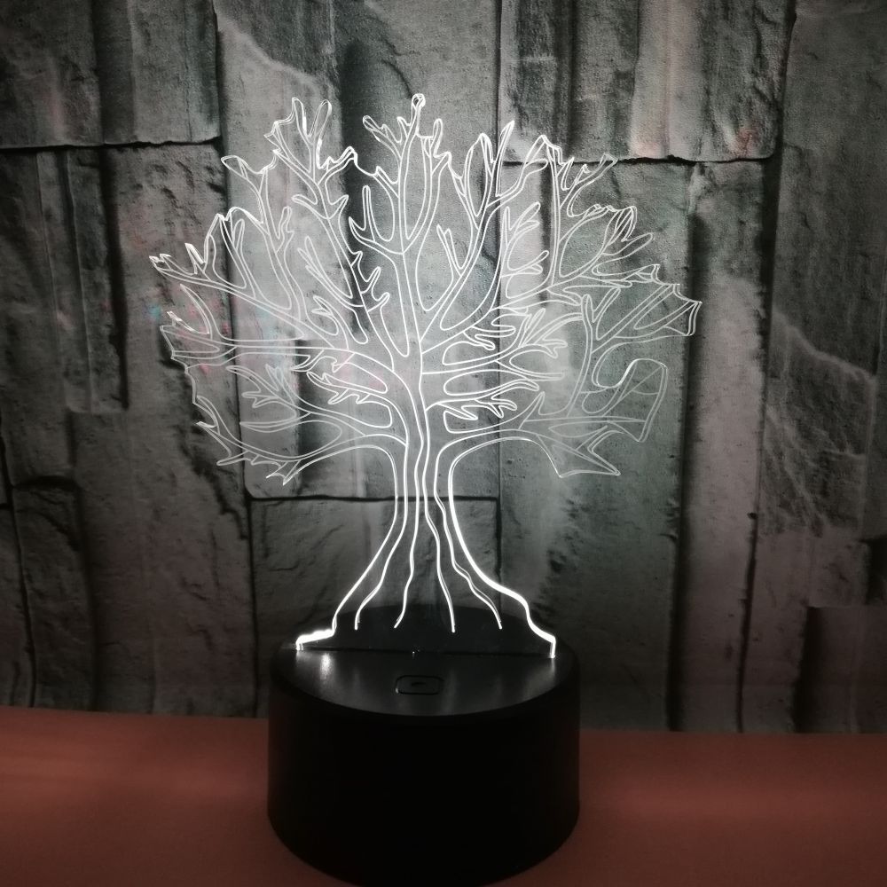 Foreign trade new big tree 3D light Colorful touch LED visual light Gift decoration atmosphere 3D small table lamp