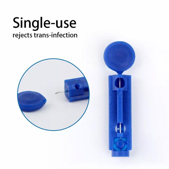 Disposable Blue Plastic Twist Handle Tiny Touch 28 Gauge Blood Lancet Rapid Test Kits 1