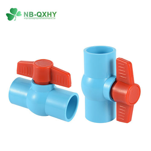 Hot Sales New Light Blue PVC Compact Ball Valve with Socket for Water Supply