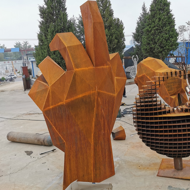 Rusty Large Corten Steel Sculpture for Park Decoration Factory Direct