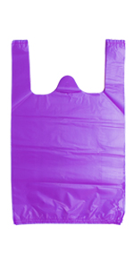 purple plastic bags