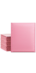 light pink bubble mailers
