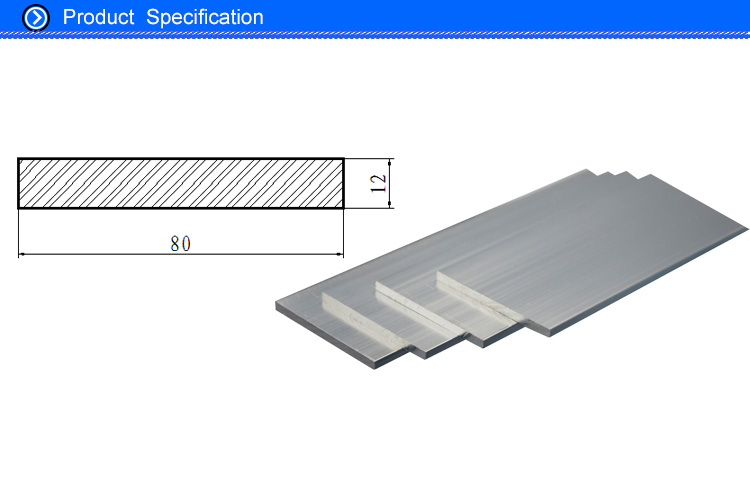 Aluminium Flat Bar for Building Decoration , Flat Bar Aluminium Extrusions 6061 for Window and Door