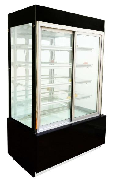 Curved Glass Door With 3 Shelf Cake Display Showcase For Snack In