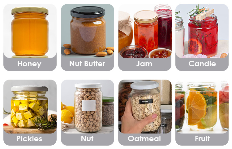 Top Quality 120 Ml 240 Ml 300 Ml Canned Food Sundry Food Jars Glass Jar for Food with Metal Lid