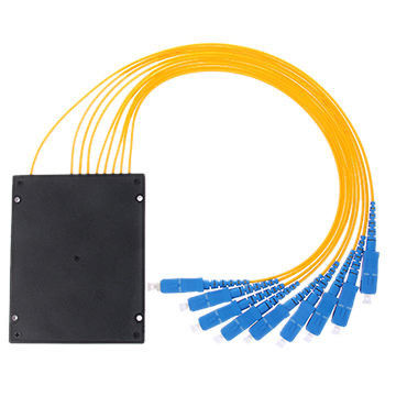 1 X 8 Fiber Optic PLC Splitter 2.0mm Wide Operating Wavelength With SC / UPC Connectors