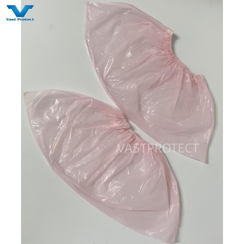 Manufacturing Disposable PE 17X41cm Waterproof Pink Shoe Cover
