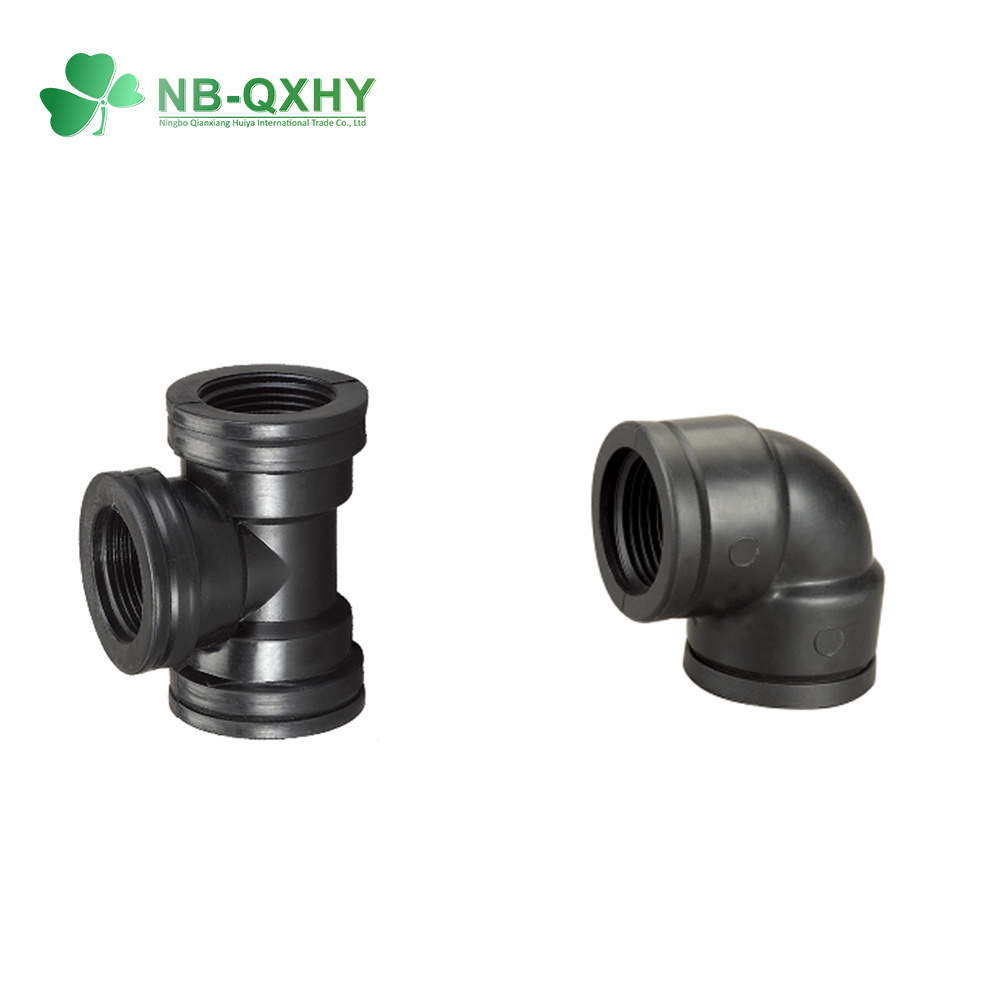 Pn10/12/16 Black Plastic PP Compression Pipe Fitting Elbow for Irrigation