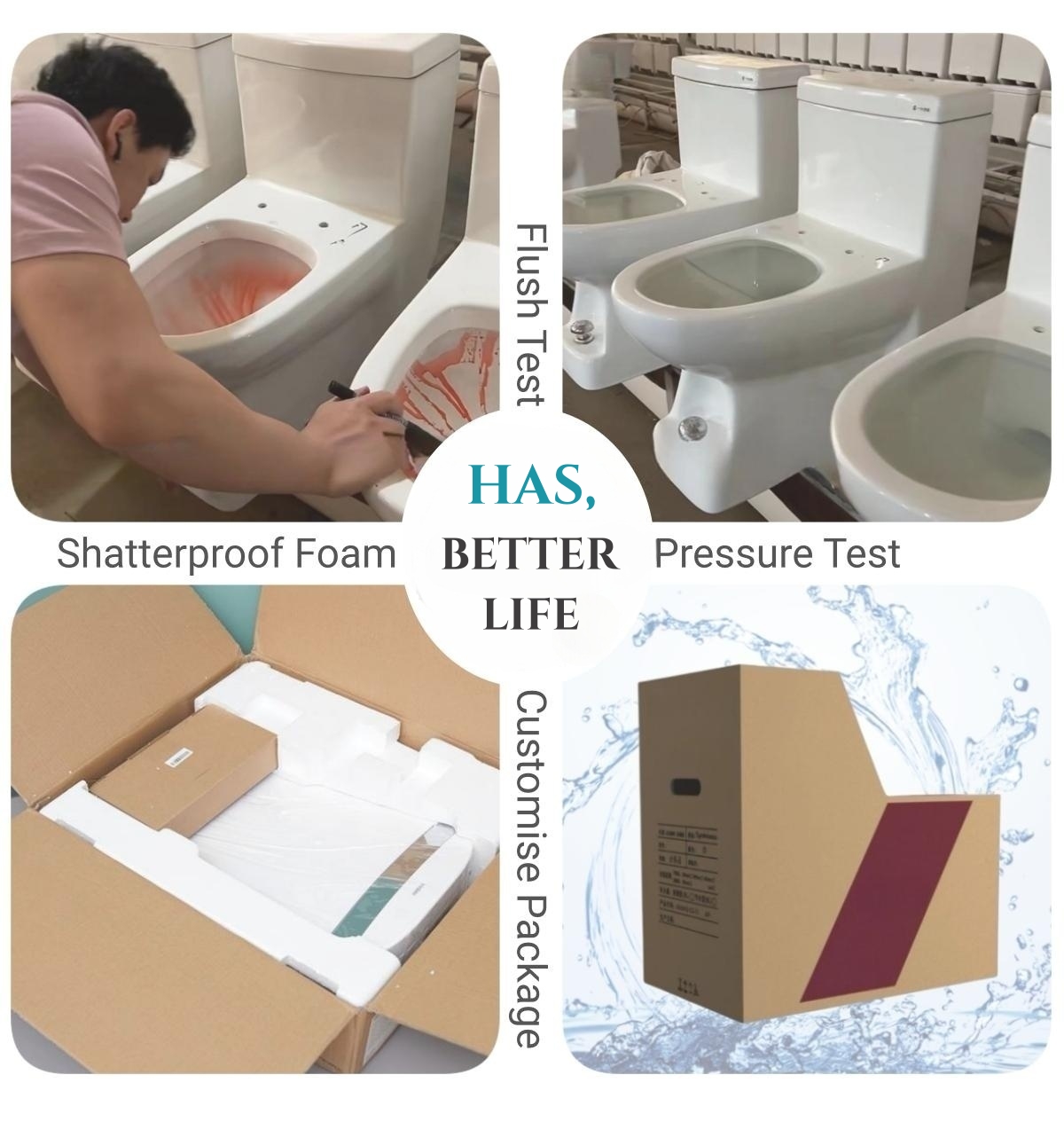 Practical Two Piece Toilet Bowl Elongated Ceramic S/P Trap Water Saver