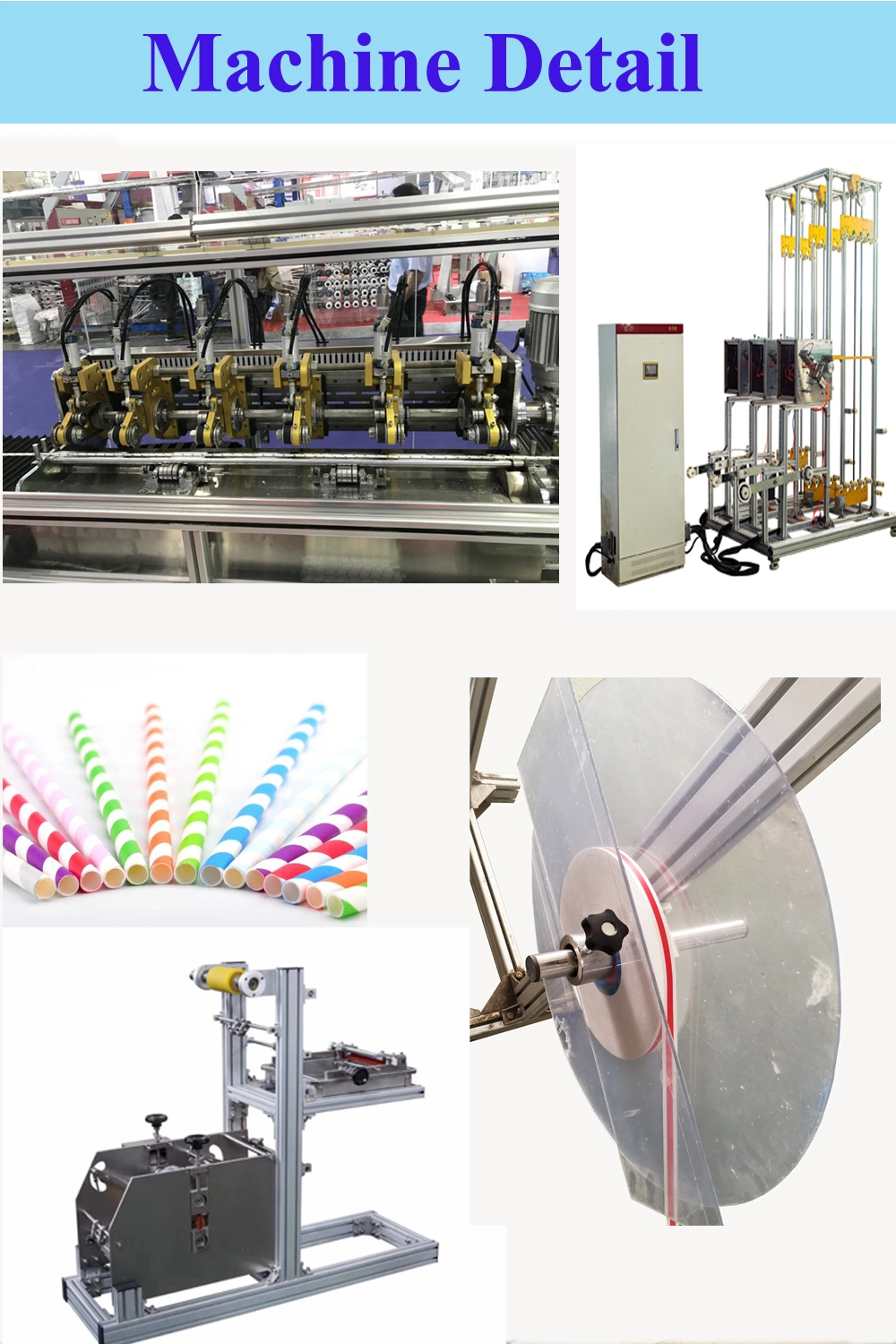 Stainless Steel Fully Automatic Environmental Biodegradable Paper Straw Making Machine with 6 Knife