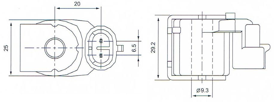Dimension of BB09325013 Solenoid Valve Coil :