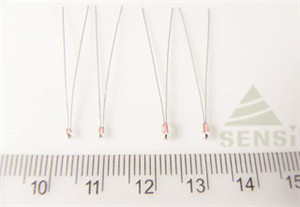 Radial Glass Encapsulated NTC Thermistor For Temperature Sensing High Delicacy 0