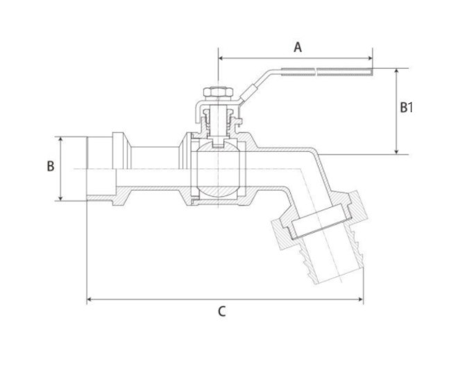 DN15 Stainless Steel Ball Tap Valve with Male Thread Pipe System
