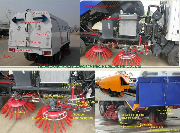 Captain Truck Mounted Sweeper With Vacuum Road Cleaner Cleaning Brushes 3000L Refuse 1000L Water