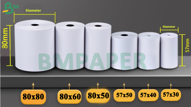 Top Thermal Receipt Paper Rolls 2 1/4" X 50' Thermal Paper 50 Rolls