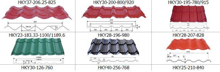 828 Metal Roof Tile Roll Forming Machine Glazed Tile Sheet Rollformer