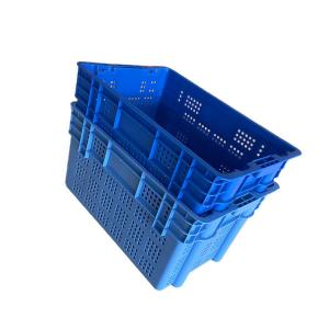 China Hygienic 60X40 HD Polyethylene Moving Crate Sea Food Market Load 50Kg on sale 