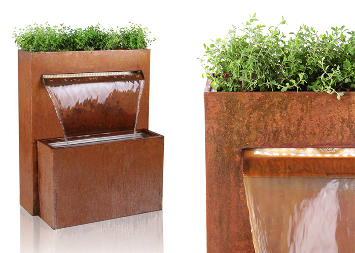 Customized Modern Large Outdoor Water Fountains Corten Steel Water Fountain