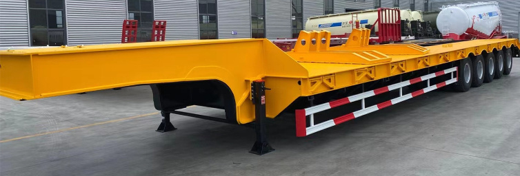 3 Axles 4 Axles Low Bed Trailer Semi Trailer with Ramp