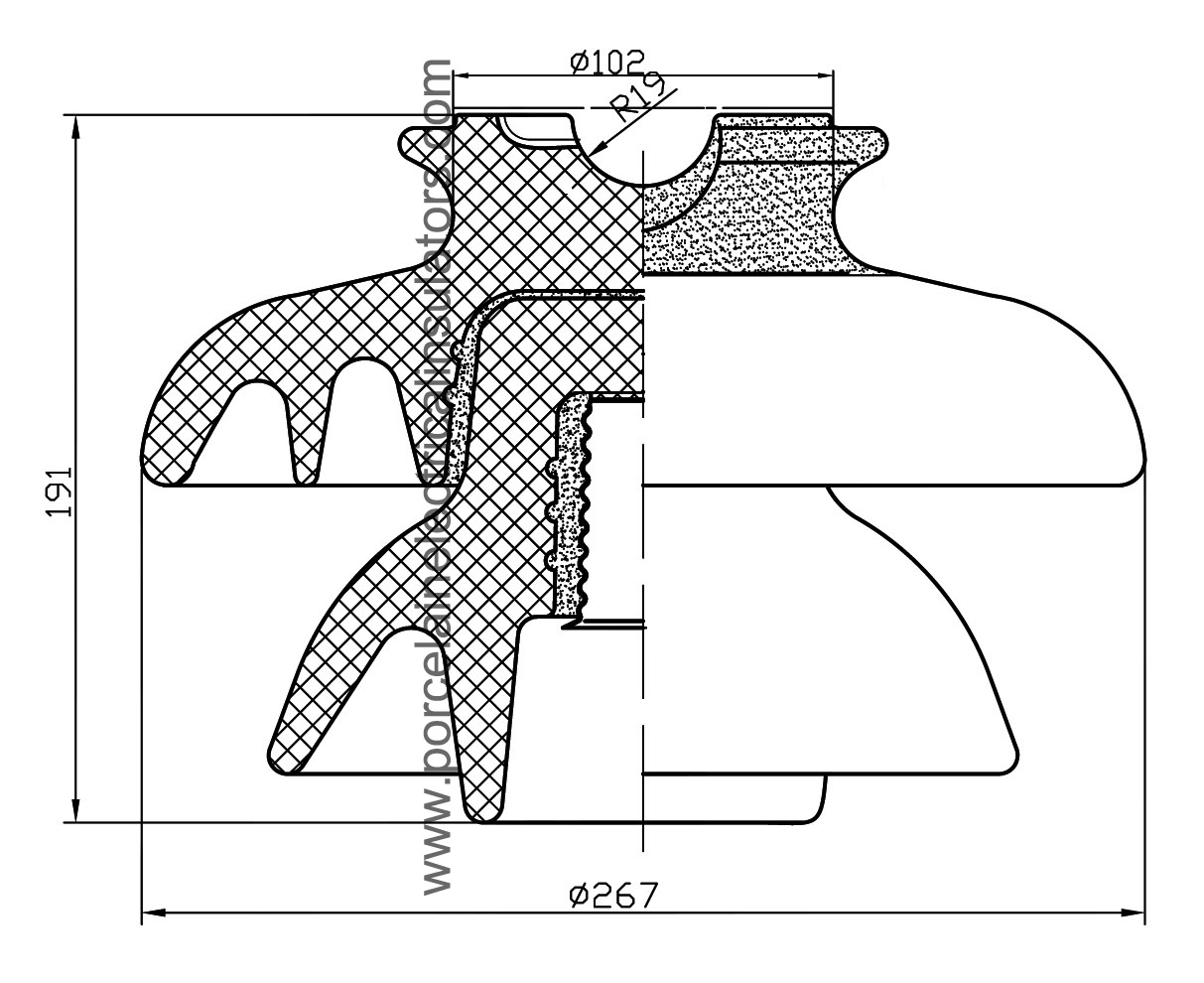 ANSI 56-3 pin type insulator HIVOLT