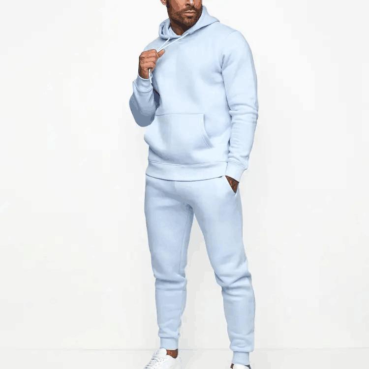 Custom Fitness Sports Jogging Hoodies and Sweatpants Sets Cotton Solid Training Wear Men Tracksuits