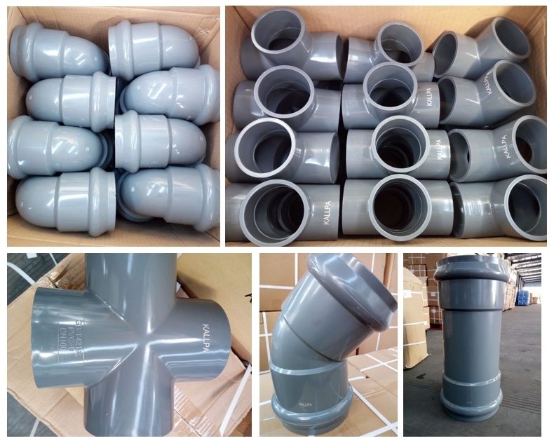 Different Size Light Grey Plumbing Fitting PVC Fitting DIN Fitting