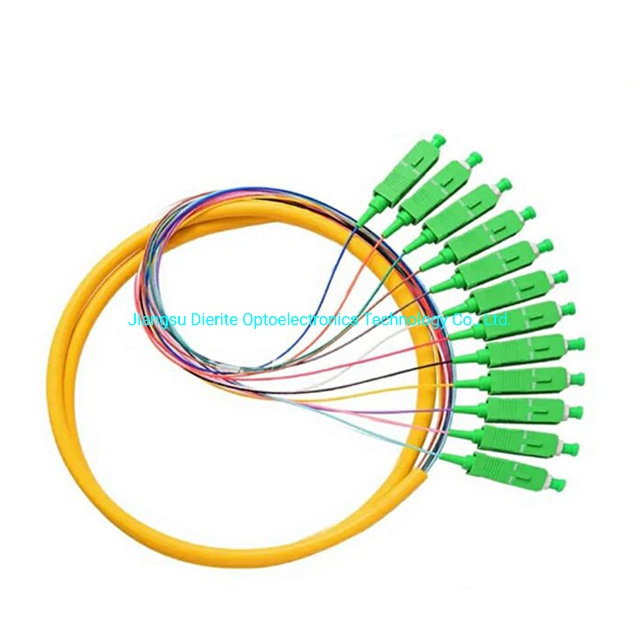 Sc APC Upc 12 Cord Fibers Multimode/Single Mode Optical Fiber Patch Cord Bunch Pigtail for Cable Television
